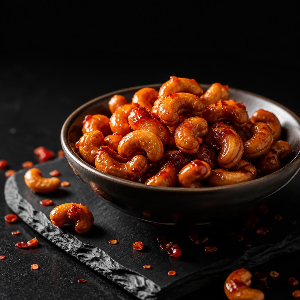 Sweet chilli glazed roasted cashew nuts
