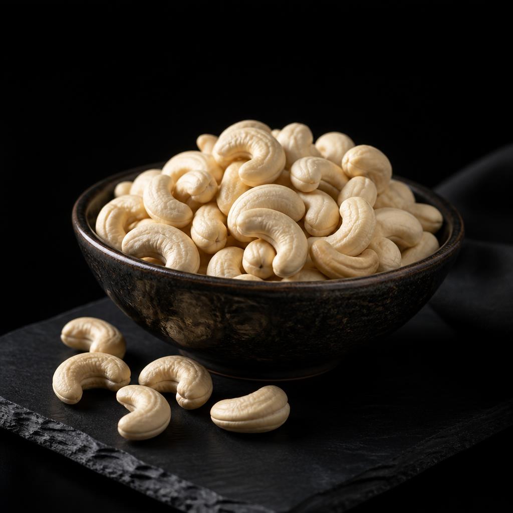W240 grade premium white whole cashew kernels
