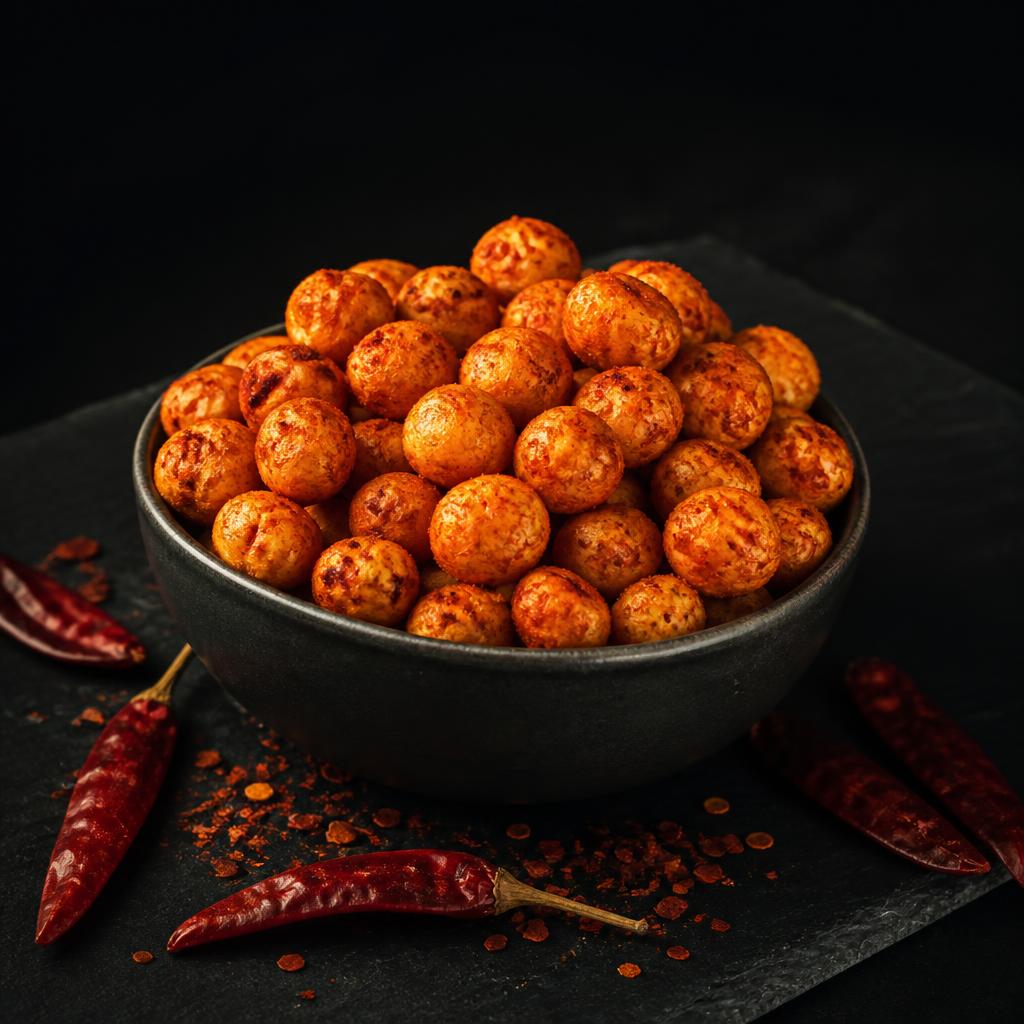Peri peri flavoured roasted makhana with red chilli