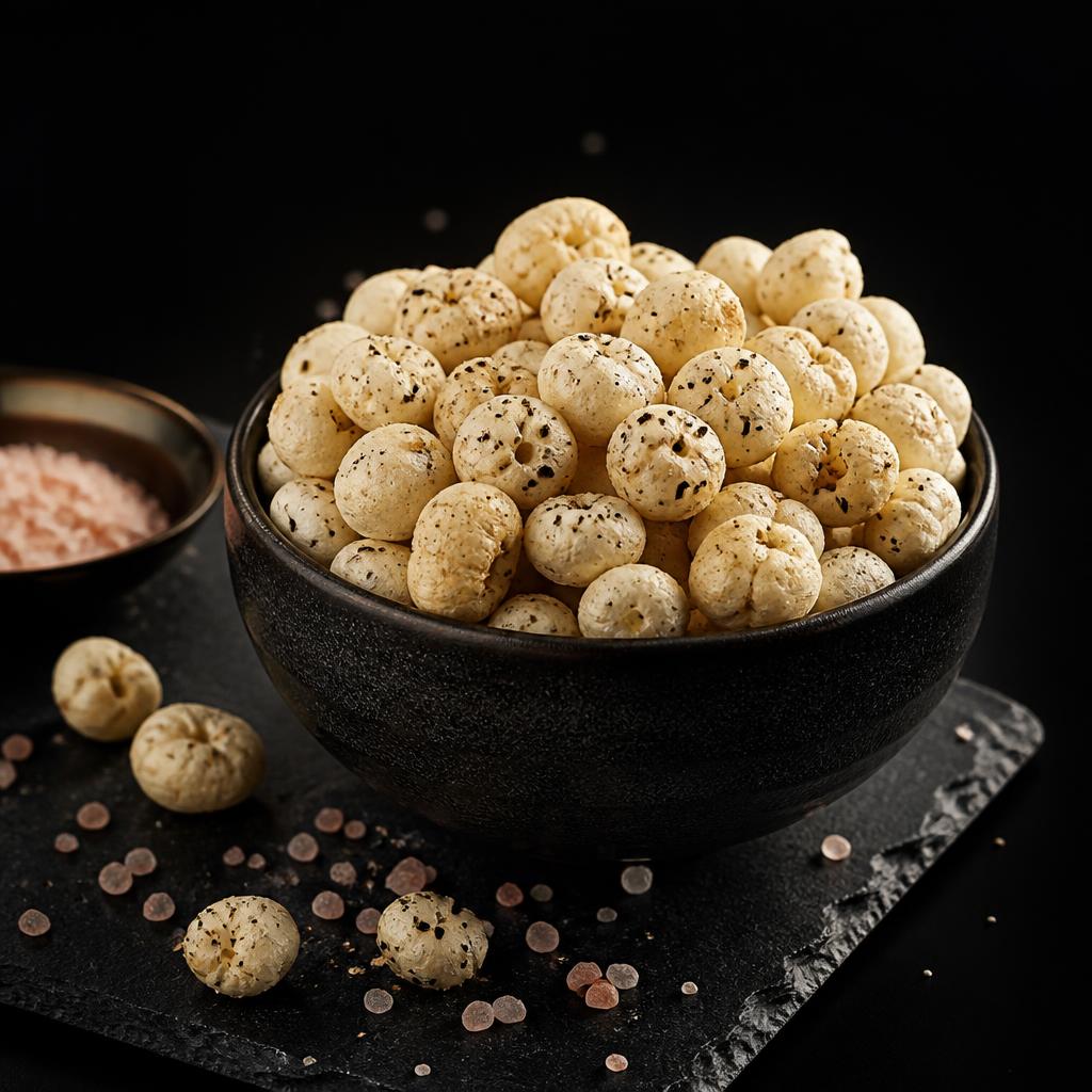 Pink salt and black pepper roasted makhana